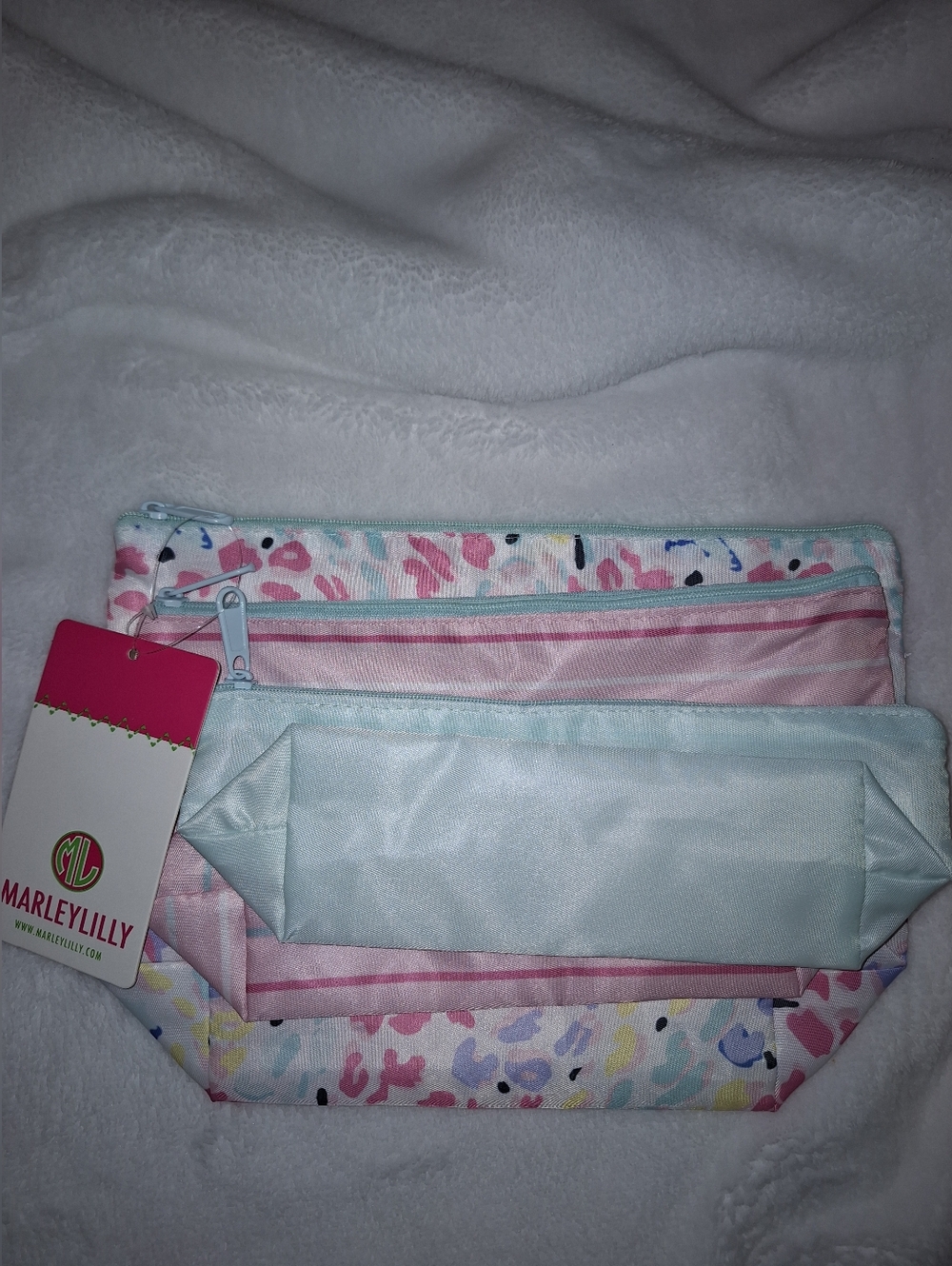 3 Piece Marleylilly Zip Pouch Set